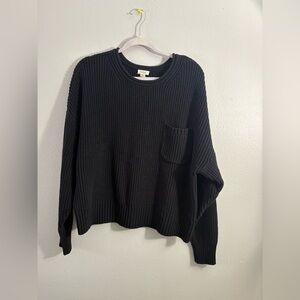 a.n.a Black Ribbed knit sweater